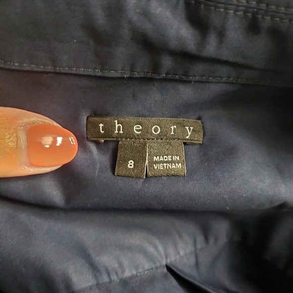 Theory navy blue belted dress sz. 8 - Picture 7 of 7